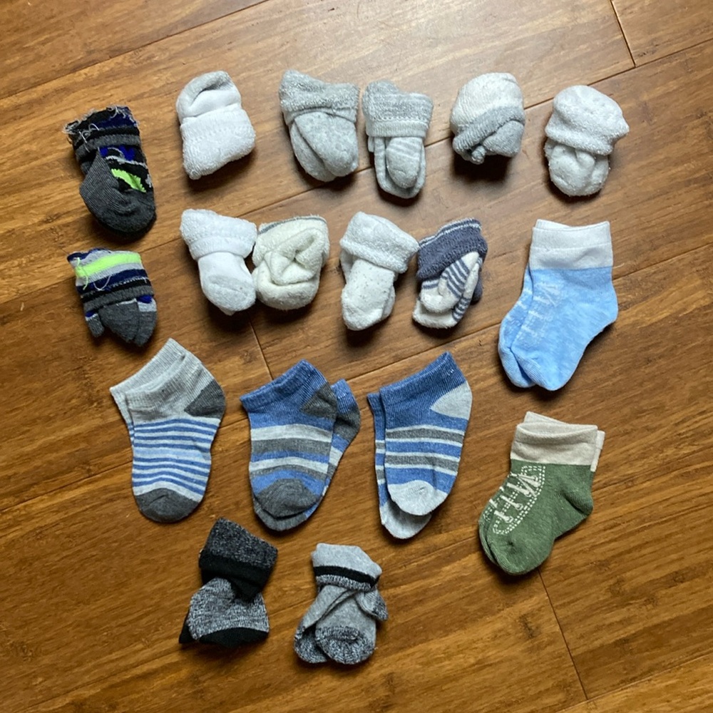 18 Pairs of Newborn - 3 Months Baby Boy Socks